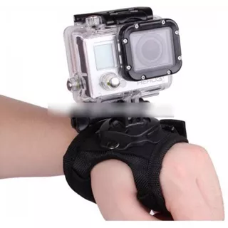 Glove Style Velcro Wrist Band Mount Kamera Handle Strap Tangan Action Camera Xiaomi Yi GoPro