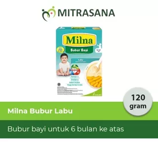 Milna Bubur Reguler 6 Bulan Labu Madu - 120 gram - Membantu Pertumbuhan Tulang Dan Gigi