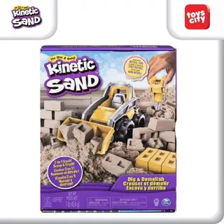 Kinetic Sand Dig & Demolish Playset with 1lb Kinetic Sand and Toy Truk