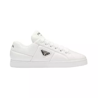 Geo Pattern Padded Nappa Leather Sneakers White