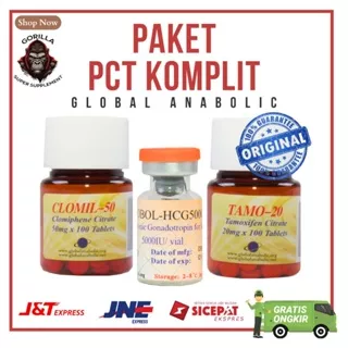 Paket pct komplit tamoxifen (nolvadex) clomid hcg 5000iu global anabolic anti estrogen anti gyno testosterone booster alami