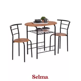 Selma Hana Set Meja Makan 2 Kursi - Cokelat Dining Table Set Meja Kursi Ruang Makan Aesthetic Furniture Dining Room