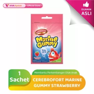 Cerebrofort Marine Gummy Strawberry untuk Tumbuh Kembang Anak (1 Sachet)