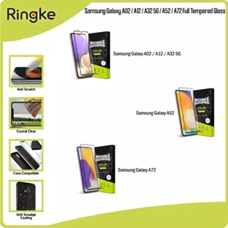 Ringke Samsung Galaxy A12 A02 A52 A72 Tempered Glass Pelindung Layar Full Cover