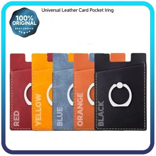 iRing Card Holder Pocket Leather Kulit Premium Stand Holder Phone Grip