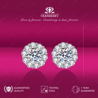 Anting Sunflower Earrings Berkualitas Tinggi Dengan Desain Mewah Yang Elegan Tunangan Nikah Kawin Wedding Couple Pasangan Cowo Pria Laki laki Cewe Perempuan Wanita Perhiasan Berkualitas Cranberry Jewelry High Quality Grade VVS1 5A E07