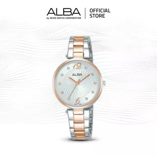 ALBA Jam Tangan Wanita AH8732 Quartz Stainless Steel Silver Rose gold Watch
