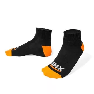 Geoff Max Official - Classic Solid Black Orange 2 | Low Socks | Kaos Kaki