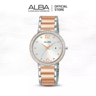 ALBA Jam Tangan Wanita AH7BK2 Quartz Stainless Steel Rose Gold Silver Watch