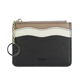 Miniso Denpasar Women's Wavy Tricolor Top Zip Coin Purse Dompet Kartu Miniso Dompet Koin Miniso Dompet Miniso