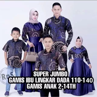 Batik Couple Keluarga BUSUI Couple papa mama Bahan katun mix Velvet Couple VELVET Kemeja Gamis VELVET Hem Dewasa Gamis Anak Hem Anak Set Family Sarimbit Keluarga Batik Cople Batik MOTIF PUSER NAVY