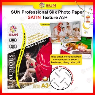 Kertas Foto Doff Silky Texture A3, A3+ A3 Plus Kulit Jeruk - SUN Professional Photo Paper 265 gsm Glossy, Pearl , Satin/Luster, Kanvas( Support epson/canon/hp/brother ori/dye/pigment/art paper ink - 664, 003, 673, 790, 810, BT5000, GT51 52, dll)