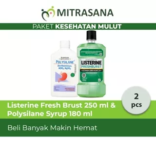 Ramadhan Sehat Listerine Fresh Brust 250 ml & Polysilane Syrup 180 ml