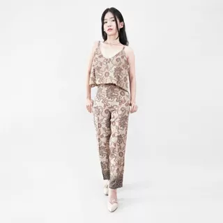 Flike Store - Set Tank Top 2 Layers & Pencil Pants Motif Malimbu Samantha