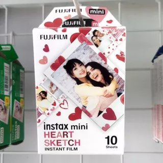 Fujifilm Instax Mini Paper 10 Sheet Heart Sketch - Refil Isi Kertas Film Polaroid