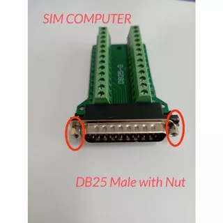 DB25 Male/Female Connector Adapter Converter to Terminal PCB Breakout - Male-Nut