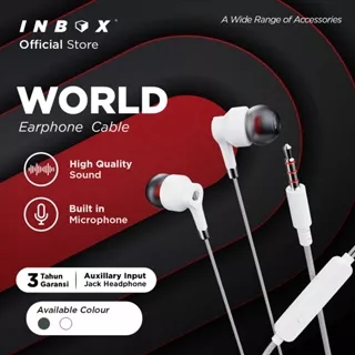 Earphone | Handsfree | Headset | Cable Earphone Inbox World GARANSI 3 TAHUN