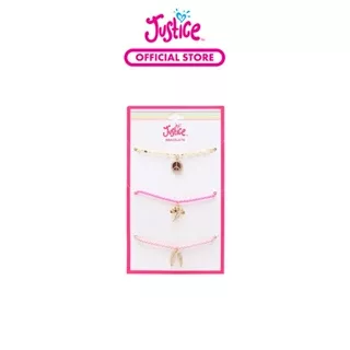 Justice Lucky Charm 3Pk Peace Bracelet Multi - Gelang Anak Perempuan