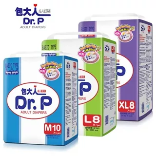 Dr.P Adult Diapers Basic/Special ( M10/L8/XL8) Tipe Perekat