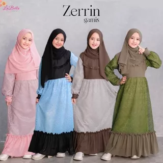 (5-12 Tahun) ZRN Baju Muslim Setelan Gamis Anak Brukat Labella Zerrin I Gaun Set Dress Pesta