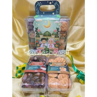 PARCEL HAMPERS LEBARAN IDUL FITRI / 100% HALAL MUI PARCEL SNACK & COOKIES LEBARAN KUALITAS PREMIUM ISI 2 ALMOND COOKIES & KURMA 400GR / BINGKISAN LEBARAN IDUL FITRI / FREE KARTU UCAPAN IDUL FITRI / FREE PACKING BUBBLEWRAP