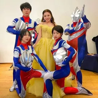 Premium Ultramen Kostum Wanita Dewasa Superhero Cosplay Ulang Tahun Pesta Kostum Baju