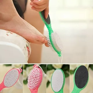 Acckini - Sikat Penggosok Kaki Batu Apung Padicure Manicure Ped Egg Amplas Kaki Kering Sikat Penghalus Telapak Kaki 4in1 Calluses Remover Batu Gosok Tumit Pecah Sikat Tumit Batu Apung Gagang Pumice Stone Brush Penghalus Kaki Pecah Pecah Tumit Termurah COD