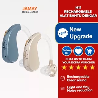 JAMAY H11 Rechargeable Alat Bantu Dengar Digital Cas Charger Telinga Orang Tua Hearing Aid Mini Pengeras Suara Original Mini Hearing Aid Sound Amplifier Portable Invisible Inner Ear Hearing Aid Small and Light Sound Amplifier Hearing Enhancement Device