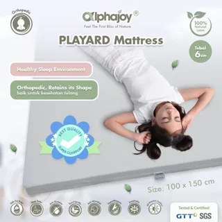 Alphajoy Playard Mattress Mild Cover 100% Natural Latex 150 x 100 bedding cocok pagar lumba reguler kasur di sofa bed baby fence alas tidur anak topper matras busa lateks box bayi besar