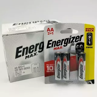 Baterai Energizer MAX AA / A2 2+1 Pack Isi 3 LR6 1.5V Battery Alkaline 1 Box isi 12