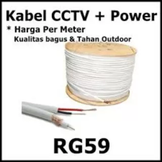 Kabel kamera cctv coaxial + power Bnc RG59 awet kuat tahan lama