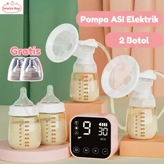 Pompa Asi Elektrik Pompa ASI Otomatis Breast Pump Electric Food Grade BPA Free 2 Botol Susu 2 empeng gratis