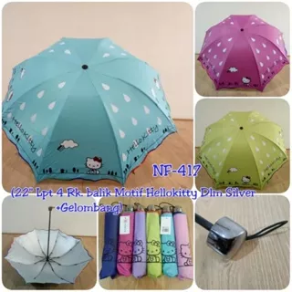 Payung Lipat fancy motif hello kitty gelombang