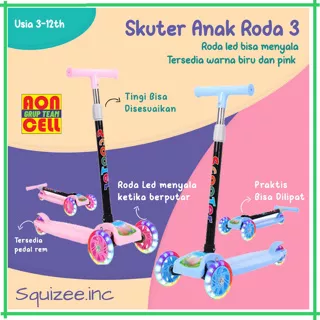 Otopet Scooter Anak Otoped Skuter Anak Roda 3 Bisa Lipat Lampu LED Roda Murah