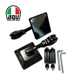 AGV Spion Jalu End Bar Kotak Full CNC Black Series Universal Blue Mirror PREMIUM