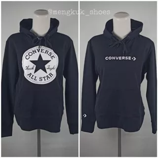 Jaket Converse Hoodie Women BLACK Original 100% BNWT - JAKET CONVERSE HOODIE