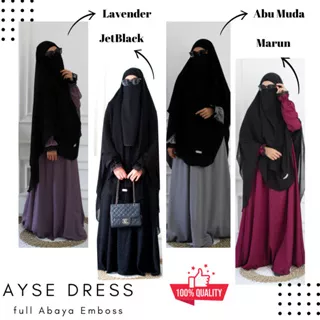 Gamis set syari Emboss terbaru hijab ceruti 2 layer