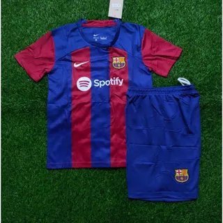 Jersey Kids Barcelona Home 2023 2024 Grade Ori Import Setelan Baju Sepak Bola Anak Barca Fullset Satu Set Usia 3 4 5 6 7 8 9 10 11 12 13 Tahun