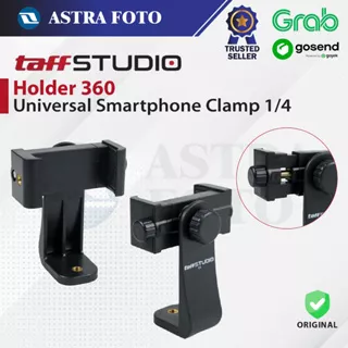 TaffSTUDIO Holder HP 360 Baut Universal Smartphone Clamp 1/4 Screw Mount - C4 - Black