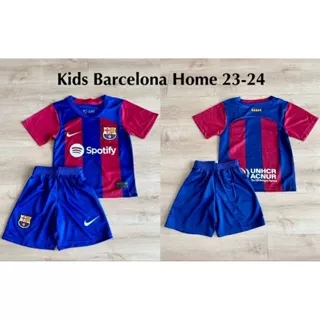 MUSIM DEPAN Import Jersey bola anak KIDS Barcelona Barca Home 2023/2024 BIRU Merah 23/24 Grade ori Official