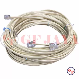 Kabel Line Telepon Rumah Siap Pakai 30 Meter Lengkap Pasang Pin RJ11 RJ 11 Tlepon Telefon Tlefon Telephone Tlephone Cable Pesawat Dering Gagang Gepeng Tipis Isi4 isi 4 30m 30 m