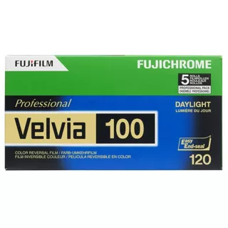 Fujifilm Fujichrome Velvia 100 120mm ISO 100 12exp Color Reversal Film Ori