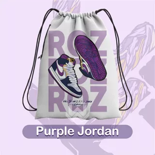 ZCO - Tas Serut String Bag Full Print Thrahser Fire Tas Futsal Mini Soccer Tas Olahraga Gym Motif Purple Jordan