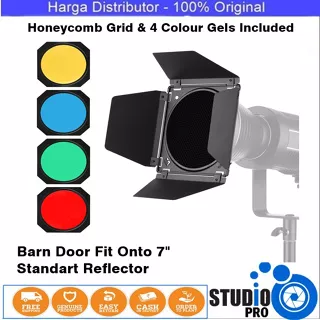 Barn Door and Honeycomb Grid 4 colour barndoor set big for lampu studio BARNDOOR SET BIG