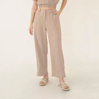 Mississippi Celana Trousers Straight Cut Shades Of Summer LIN000322M Mocca