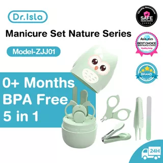 Dr.isla Gunting kuku bayi 5in1 Manicure Set Nature Series (Perlengkapan Manikur Bayi 5in1) Baby nail trimmer ZJJ01