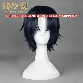 READY STOCK - RAMBUT PALSU FULL WIG GUREN ICHINOSE WIG ICHINOSE GUREN WIG MASTER GUREN ANIME COSPLAY OWARI NO SERAPH VAMPIRE REIGN WIG ANIME SERAPH OF THE END OWARI NO SERAFU WIG COWO COWOK PRIA PENDEK LURUS HITAM BLACK PONI DEPAN BELAH TENGAH