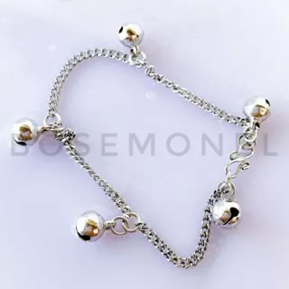 Gelang Tangan, Gelang Kaki Monel Wanita Baby Anak Dewasa Model Keroncong/Kerincing Rantai Halus