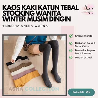 ASCO Kaos Kaki Wanita Stocking Cewek Kaos Kaki Selutut Kaos Kaki Musim Dingin Wanita Kaus kaki Selutut Wanita Stocking WInter Kaos Kaki Panjang