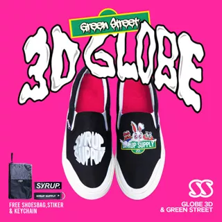 Syrup supply 3D Globe & Greenstreet | sepatu slip on | sneaker | sepatu unisex